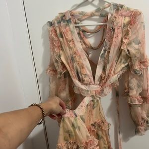 Floral flowy cut out dress